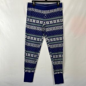 Victoria's Secret Blue Snowflake Thermal/Long Johns PJ Pants - Size Small